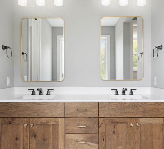bathroom with double vanity