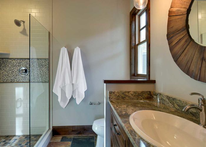 Bathroom with glass shower