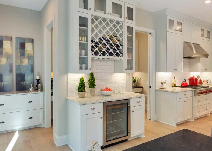 Kitchen details with wine storage