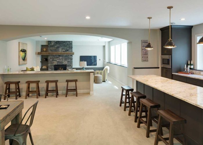 Kitchen with seating at island