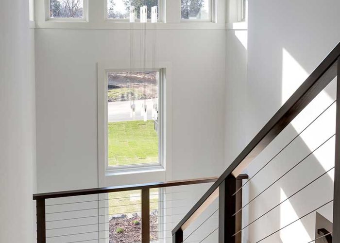 Stairway and unique railing