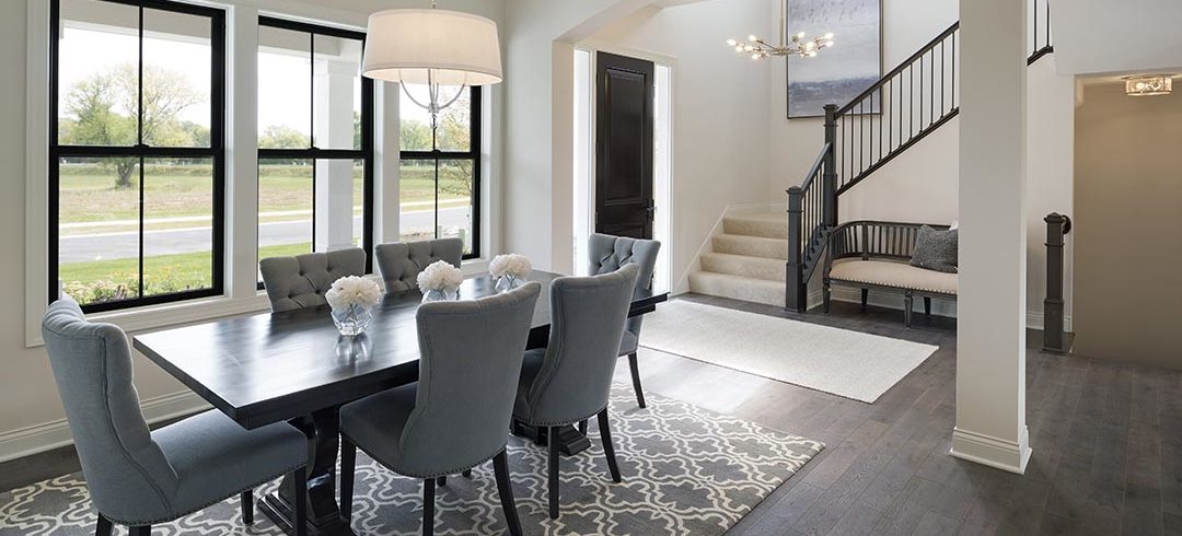 Dining room and front entry of home