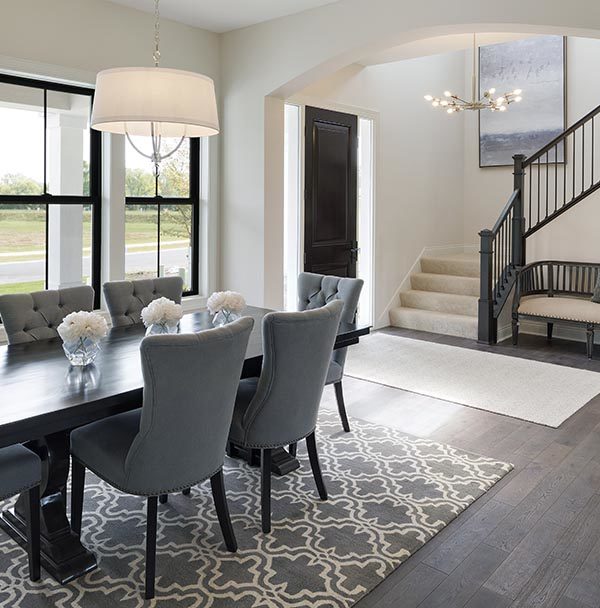 Dining room and front entry of home