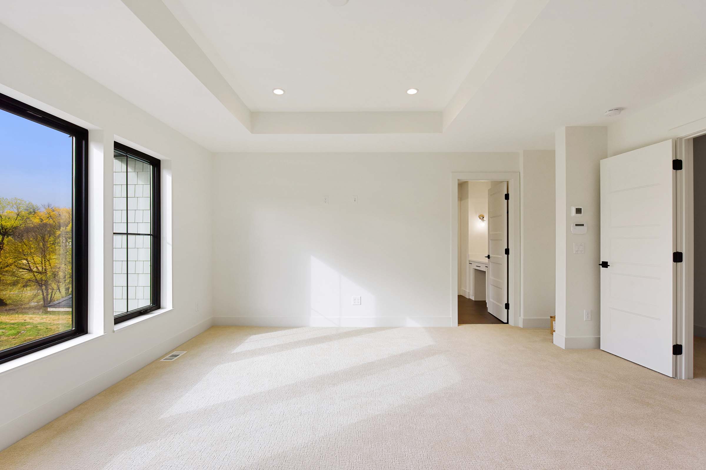 empty owners suite with black cladded windows