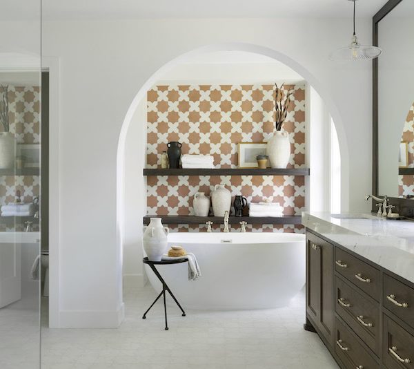 Custom Bathroom Build for Minnesota dream home by Gonyea Custom Homes. Features Unique Design with sophisticated color pallet.