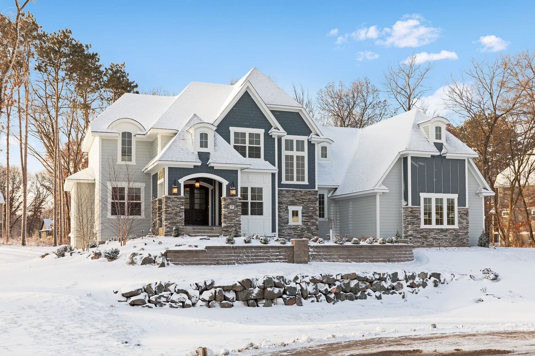 winterized custom home in Minnesota Winter conditions