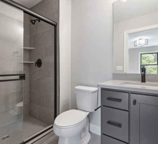 Bathroom with tiled shower